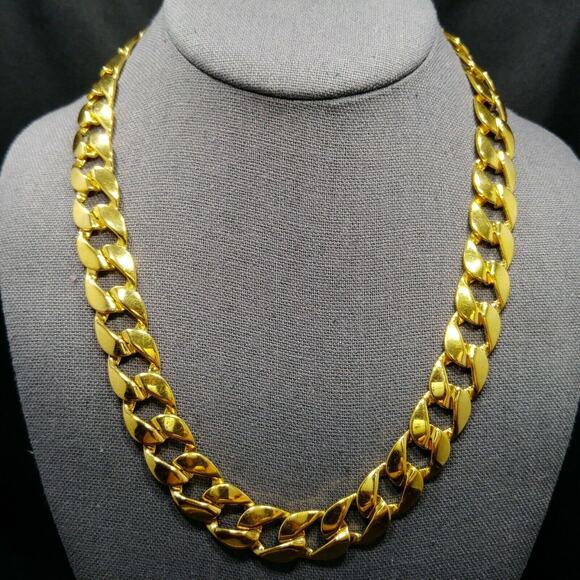 Vintage Napier Chunky Chain Necklace, Gold Plated, 1980s, 20" - Picture 3 of 10